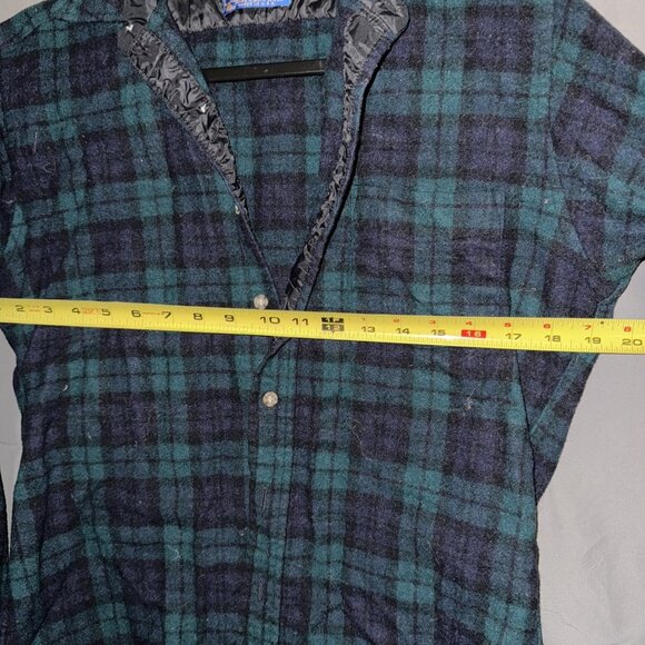 Vintage PENDLETON 100% Virgin Wool Authentic Black Watch Tartan Shirt Mens M - Picture 8 of 13